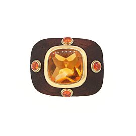 Van Cleef and Arpels Vintage Wood and Citrine Ring