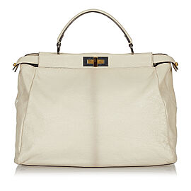 Fendi Large Peekaboo Leather Satchel