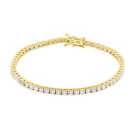 True 14k Yellow Gold 3.28ct Diamond Tennis Bracelet