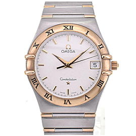 OMEGA Constellation 1312.30 SS/K18YG Silver Dial Quartz Watch LXGJHW-248