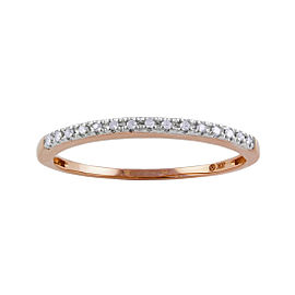 10K Rose Gold & 0.06ctw Diamond Dainty Band Ring Size 6