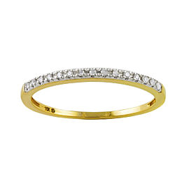 10K Yellow Gold & 0.06ctw Diamond Dainty Stackable Ring Size 5