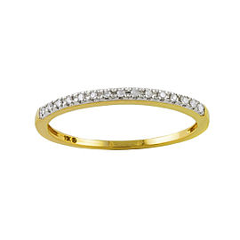 10K Yellow Gold & 0.06ctw Diamond Dainty Stackable Ring Size 8.5