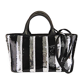 Prada Canapa Sequined Satchel