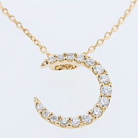 STAR JEWELRY 18k Yellow Gold 16P Diamond Moon Necklace LXGBKT-506