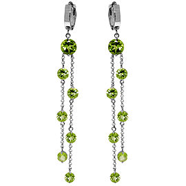 9.02 CTW 14K Solid White Gold Chandelier Earrings Peridot