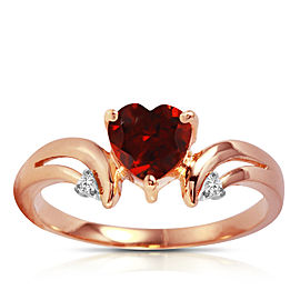 1.26 CTW 14K Solid Rose Gold Ring Diamond Garnet