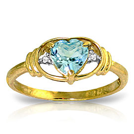 0.96 CTW 14K Solid Gold Rendezvous Blue Topaz Diamond Ring