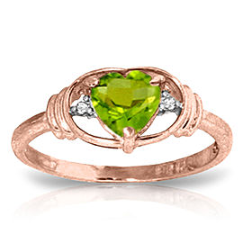 0.61 CTW 14K Solid Rose Gold Glory Peridot Diamond Ring