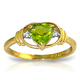 0.61 CTW 14K Solid Gold Love Prerequisite Peridot Diamond Ring