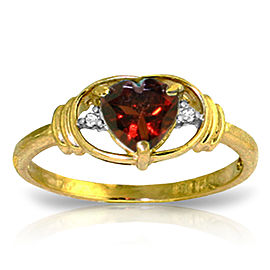 0.96 CTW 14K Solid Gold January Is Here Garnet Diamond Ring