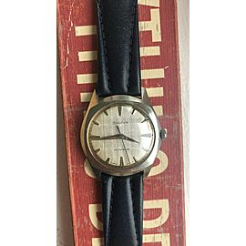 Vintage Bulova Manual Wind Linen Dial Watch