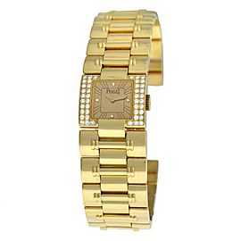 Ladies Piaget Dancer Carree 50011 K83 Diamond Solid 18K Gold 21MM 106 GR. Watch