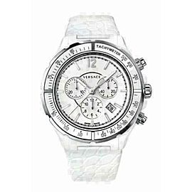 New Versace DV One 28CCS1D001 S001 Steel Ceramic Chrono 43MM Quartz Watch