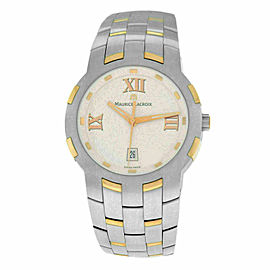 New Men Maurice Lacroix Milestone MS1017-PS103-110 Steel Gold $2500 Quartz Watch