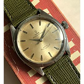 Vintage Tudor Oyster Prince 7965 Automatic Silver Rose Dial 18K Gold Bezel Watch