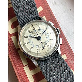 Vintage Cromax Chronograph Manual Wind Bregeut Numerals Silver Dial Watch