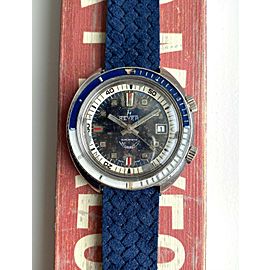 Vintage Squale Compressor Diver Automatic Blue Dial Patina Bakelight Bezel Watch