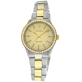 Rolex Oyster Perpetual 1002 Unisex 1.05 Carat Diamond Bezel Gold Auto 34MM Watch