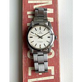 Vintage Tudor Oyster Prince 60s Automatic Silver Rose Dial Steel Case Watch