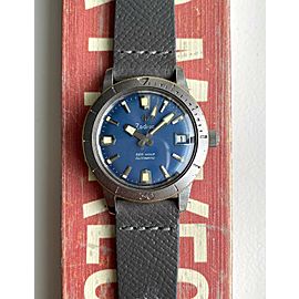 Vintage Zodiac Sea Wolf Rare 50s Automatic Blue Dial Diver Steel Case Watch