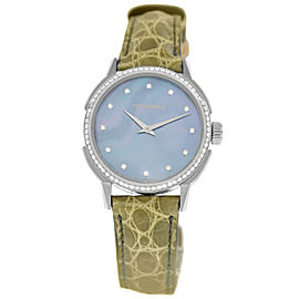 Tourneau TNY Roventa TNY350707013 Ladies Diamond MOP Steel 35MM Quartz Watch