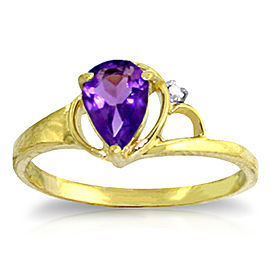 0.66 CTW 14K Solid Gold Home And Away Amethyst Diamond Ring