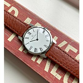 Vintage Universal Geneve Manual Wind White Roman Numeral Dial Steel Case Watch