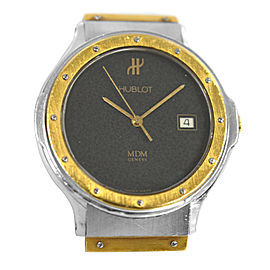 Hublot MDM Geneve Classic Gold Steel Quartz Date 36MM Watch Broken