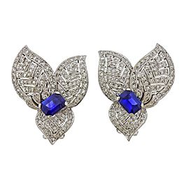 Diamond Sapphire Gold Earrings