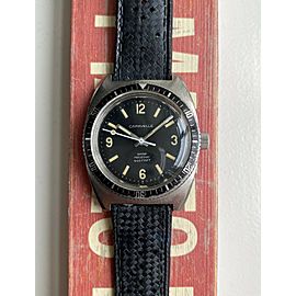 Vintage Caravelle Sea Hunter Manual Wind 666 Diver Black "Explorer" Dial Watch