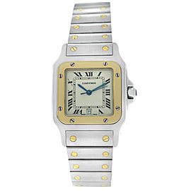 Cartier Santos Galbee 1566 Men Unisex 18K Yellow Gold Steel Quartz 29MM Watch