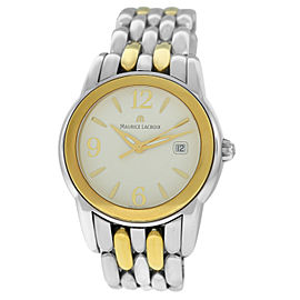 Maurice Lacroix Sphere SH1018-SY023-720 Mens Gold Steel Date Quartz 42MM Watch