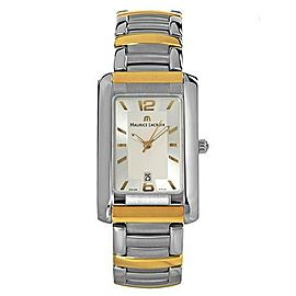 Maurice Lacroix Miros Rectangle MI2027-SY023-122 Men Gold SS Quartz 29MM Watch