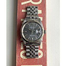 Vintage Rolex Datejust 70s Automatic Grey Sigma Sunburst Dial Watch