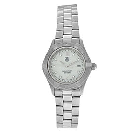 Tag Heuer Aquaracer WAF1415 Ladies Steel MOP Diamond 300M Quartz 28MM Watch