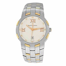 New Men Maurice Lacroix Milestone MS1017-PS103-110 Steel Gold $2500 Quartz Watch