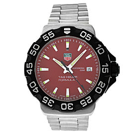 Tag Heuer Formula 1 Mens Stainless Steel Date Red Dial Quartz 41MM Watch