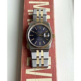 Rolex Datejust Oysterquartz 80s Quartz Two Tone Purple Dial 36mm Watch