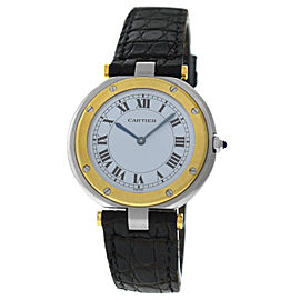 Cartier Santos De Cartier Ronde Ladies Gold Steel Quartz 32MM Watch