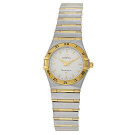 Omega Constellation Full Bar Ladies 18K Gold Steel 25MM Quartz Watch