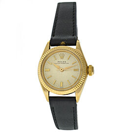 Rolex Oyster Perpetual Ladies 18K Yellow Gold Quartz 25MM Watch