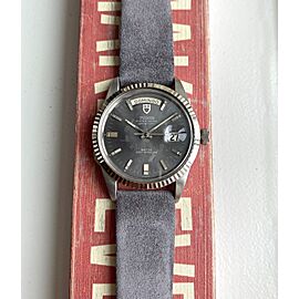 Vintage Tudor Oyster Prince Date Day 38mm Jumbo Grey Dial