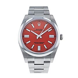 Rolex Oyster Perpetual 41mm Coral Red Watch 124300