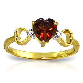 0.96 CTW 14K Solid Gold Soul Mate Garnet Diamond Ring