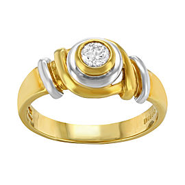 Salvini 18K Yellow & White Gold with 0.19ct Diamond Ring Size 8