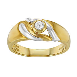 Salvini 18K Yellow & White Gold with 0.15ct Diamond Ring Size 8