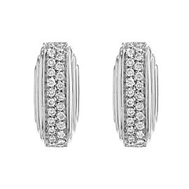 Salvini 18K White Gold with 0.68ctw Diamonds Huggie Earrings