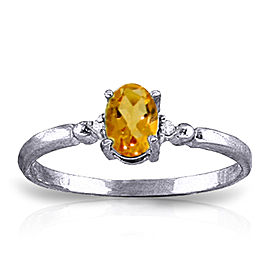 0.46 CTW 14K Solid White Gold Blast From Present Citrine Diamond Ring