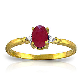 0.51 CTW 14K Solid Gold Ring Natural Diamond Ruby